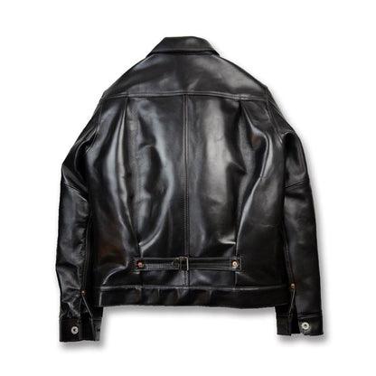 Y'2LEATHER×UNIQUE JEAN STORE別注企画【NEW COTAN】ブラック メンズ レザー ジャケット ファーストタイプ