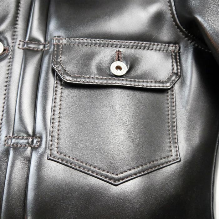 Y'2LEATHER×UNIQUE JEAN STORE別注企画【NEW COTAN】ブラック メンズ レザー ジャケット ファーストタイプ
