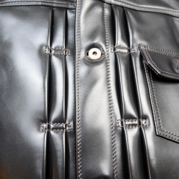 Y'2LEATHER×UNIQUE JEAN STORE別注企画【NEW COTAN】ブラック メンズ レザー ジャケット ファーストタイプ