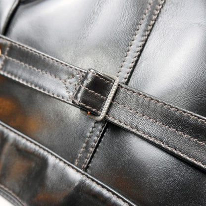Y'2LEATHER×UNIQUE JEAN STORE別注企画【NEW COTAN】ブラック メンズ レザー ジャケット ファーストタイプ
