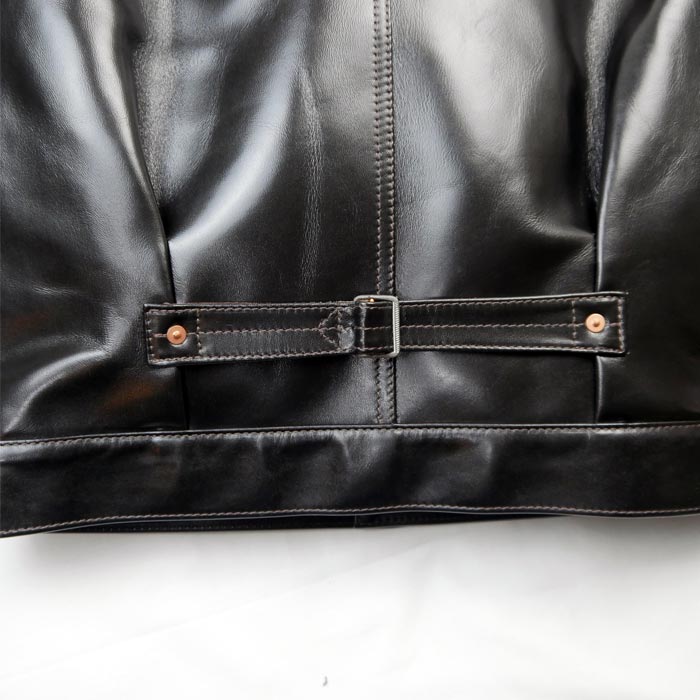 Y'2LEATHER×UNIQUE JEAN STORE別注企画【NEW COTAN】ブラック メンズ レザー ジャケット ファーストタイプ