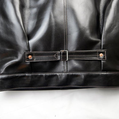 Y'2LEATHER×UNIQUE JEAN STORE別注企画【NEW COTAN】ブラック メンズ レザー ジャケット ファーストタイプ