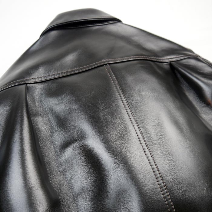 Y'2LEATHER×UNIQUE JEAN STORE別注企画【NEW COTAN】ブラック メンズ レザー ジャケット ファーストタイプ