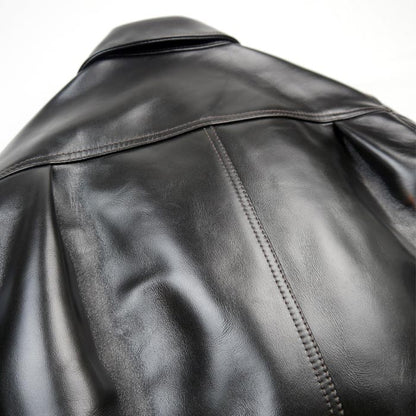 Y'2LEATHER×UNIQUE JEAN STORE別注企画【NEW COTAN】ブラック メンズ レザー ジャケット ファーストタイプ