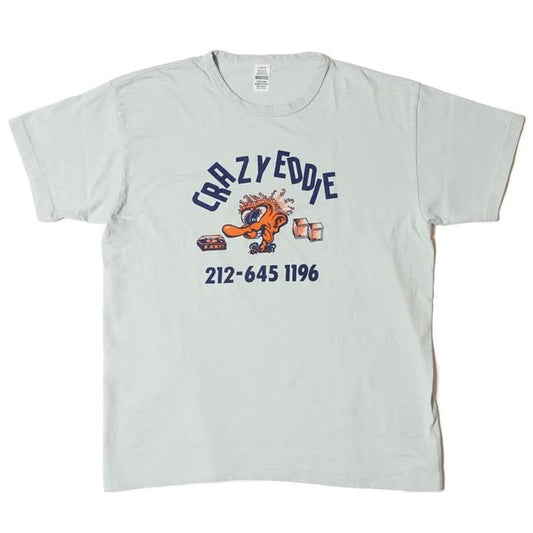 ウエアハウス WHTS-24SS003 Lot 4064 CRAZY EDDIE サックス メンズ 半袖 プリント Tシャツ セコハン バックプリント