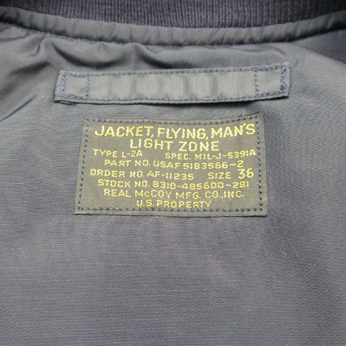 ザ リアルマッコイズ MJ23003 TYPE L-2A REAL McCOY MFG. CO. ネイビー メンズ アウター フライトジャケット ミリタリー