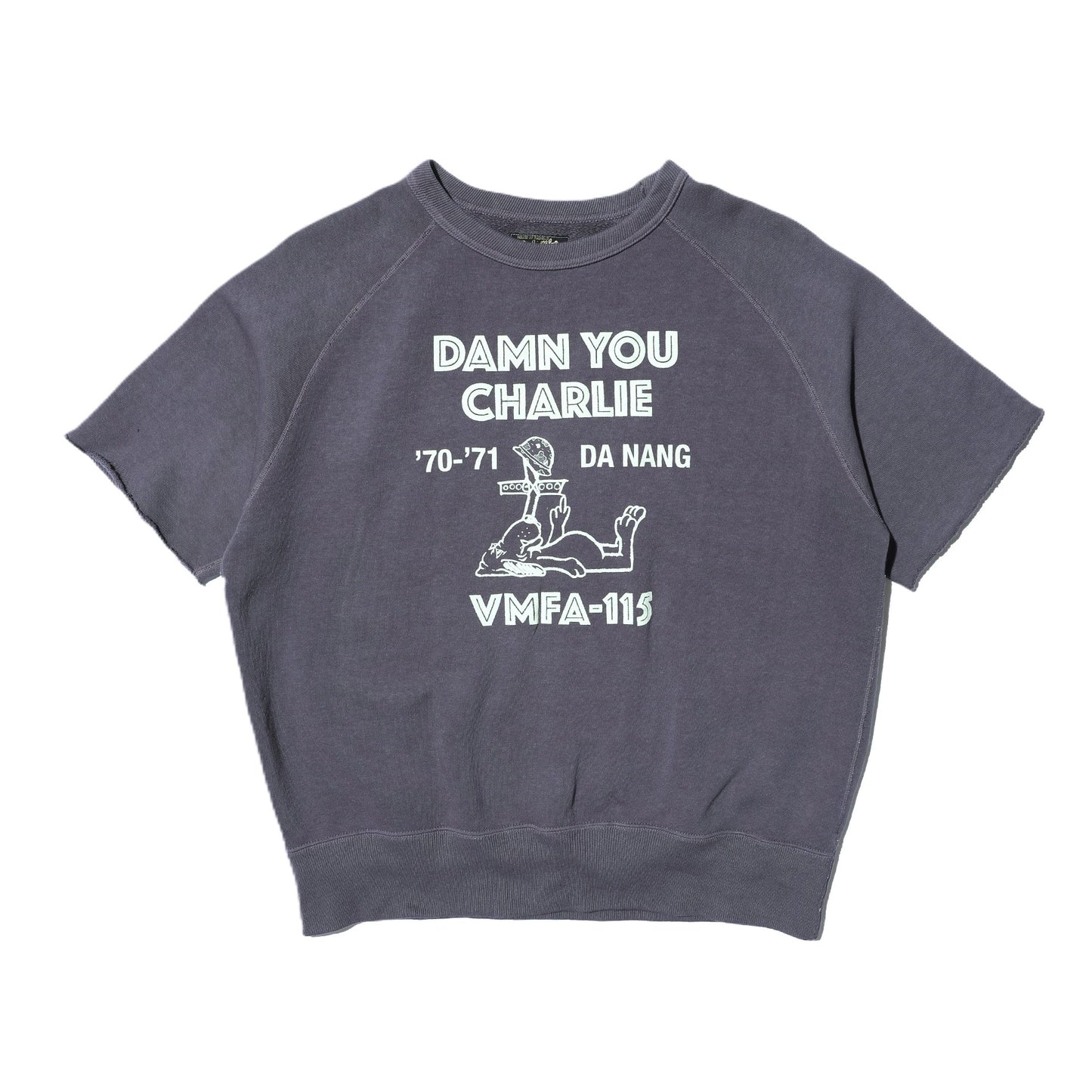 コリンボハンティンググッズ ZZ-0401 Lagergeld Cut-off Sweat Shirt =DAMN YOU CHARLIE= ﾀﾞﾑﾕｰﾁｬｰﾘｰ ネイビー