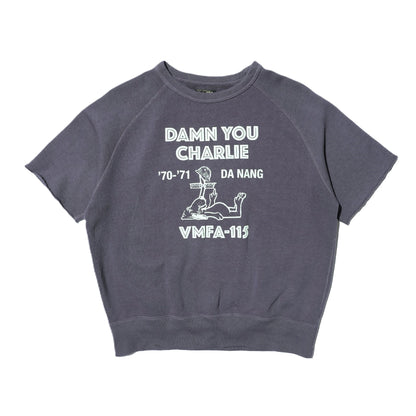 コリンボハンティンググッズ ZZ-0401 Lagergeld Cut-off Sweat Shirt =DAMN YOU CHARLIE= ﾀﾞﾑﾕｰﾁｬｰﾘｰ ネイビー
