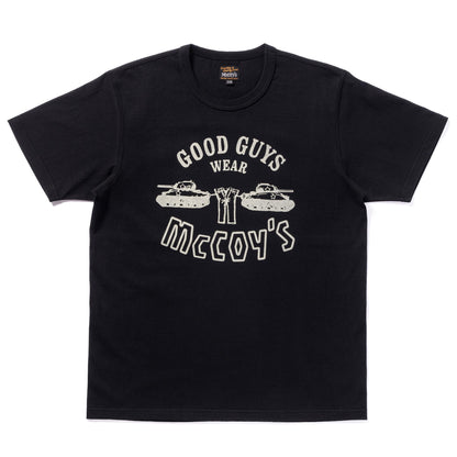 ザ リアルマッコイズ MC24005 MILITARY TEE / GOOD GUYS WEAR MCCOY’S BLACK メンズ ミリタリー プリント Tシャツ