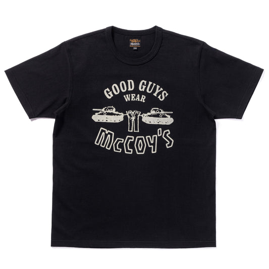 ザ リアルマッコイズ MC24005 MILITARY TEE / GOOD GUYS WEAR MCCOY’S BLACK メンズ ミリタリー プリント Tシャツ