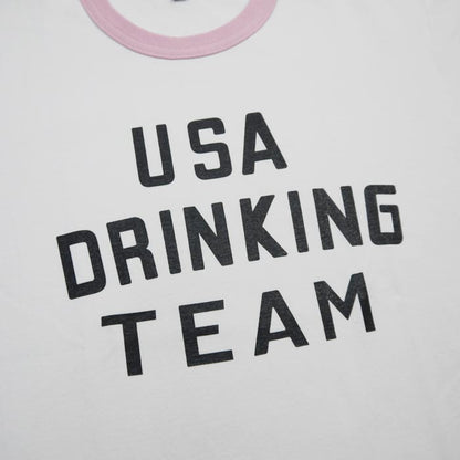 ジョーマッコイ MC23030 JOE MCCOY TEE / USA DRINKING TEAM ホワイト メンズ 半袖 プリント Tシャツ リンガーT