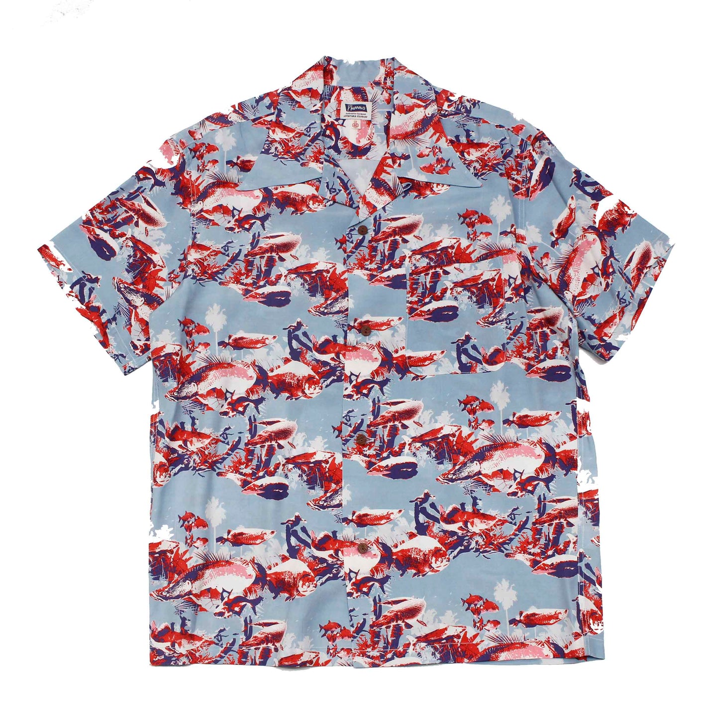 フェローズ 24S-AMAZON RAYON HAWAIIAN SHIRTS アイスグレー メンズ 半袖 レーヨン ハワイアン シャツ