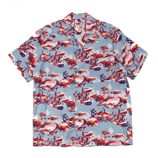 フェローズ 24S-AMAZON RAYON HAWAIIAN SHIRTS アイスグレー メンズ 半袖 レーヨン ハワイアン シャツ