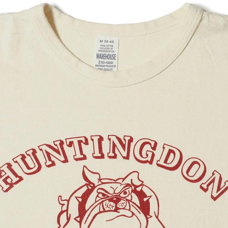 ウエアハウス WHTS-25SS001 Lot 4064 HUNTINGDON クリーム メンズ プリント Tシャツ