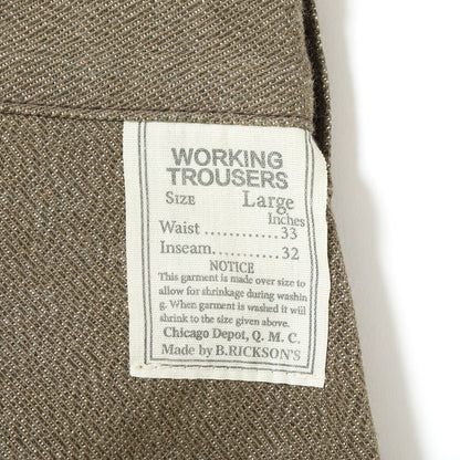 Lot No. BR42531 / TROUSERS, WORKING, BROWN DENIM