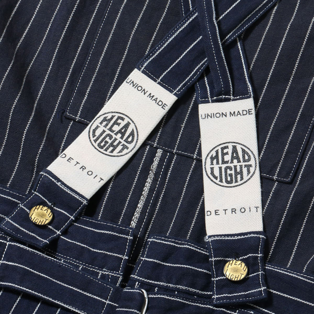Lot No. HD42498 / HEADLIGHT 8oz. SPECIAL WOVEN STRIPE DENIM LOW BACK OVERALLS
