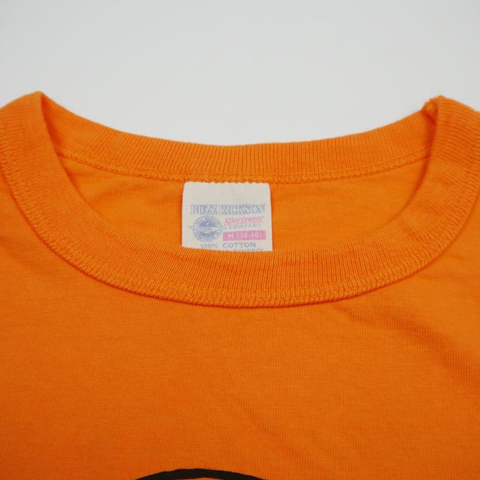 バズリクソンズ Lot No.BR79257 BUZZ×PEANUTS TEE "TYPE MA-1" チャーリー ブラウン オレンジ メンズ 半袖 Tシャツ バックプリント