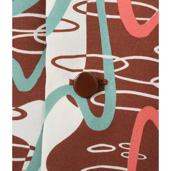 HIGH DENSITY RAYON OPEN SHIRT “UNDERWATER” 138 ブラウン