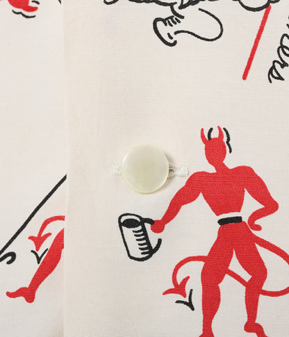 スターオブハリウッド Lot No. SH38391 HIGH DENSITY RAYON OPEN SHIRT “SAINTS & SINNERS” オフホワイト