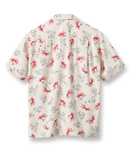 スターオブハリウッド Lot No. SH38391 HIGH DENSITY RAYON OPEN SHIRT “SAINTS & SINNERS” オフホワイト