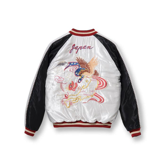 テーラー東洋 Lot No. TT14893-190 Early 1950s Style Acetate Quilted Souvenir Jacket “EAGLE & DRAGON” × “ROARING TIGER”