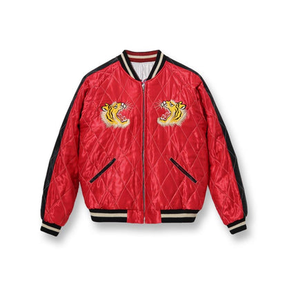 テーラー東洋 Lot No. TT14893-190 Early 1950s Style Acetate Quilted Souvenir Jacket “EAGLE & DRAGON” × “ROARING TIGER”