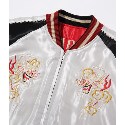 テーラー東洋 Lot No. TT14893-190 Early 1950s Style Acetate Quilted Souvenir Jacket “EAGLE & DRAGON” × “ROARING TIGER”