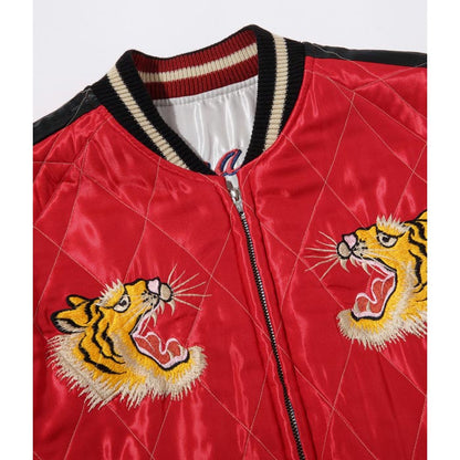 テーラー東洋 Lot No. TT14893-190 Early 1950s Style Acetate Quilted Souvenir Jacket “EAGLE & DRAGON” × “ROARING TIGER”