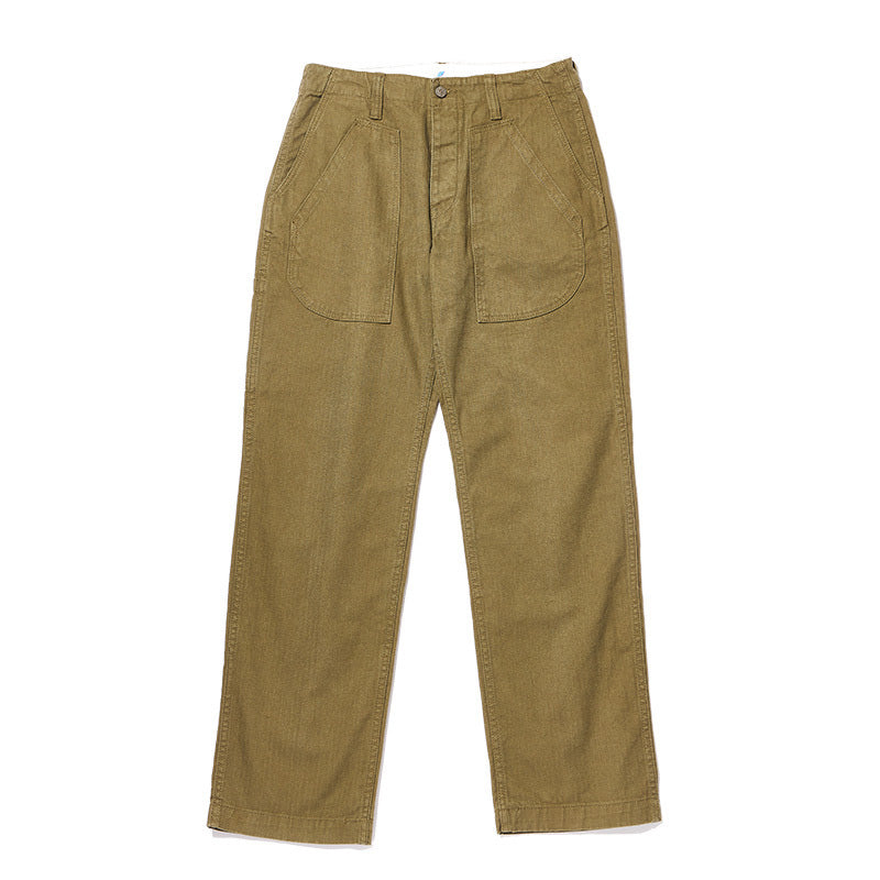 [LP-1179-OLV] Sulfur Dyed Herringbone Work Pants-Olive