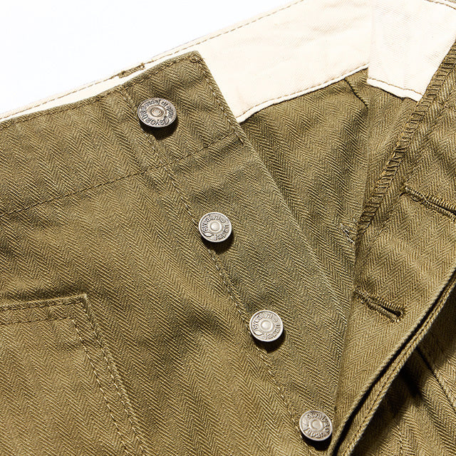[LP-1179-OLV] Sulfur Dyed Herringbone Work Pants-Olive