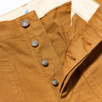[LP-1179-OLV] Sulfur Dyed Herringbone Work Pants-Camel
