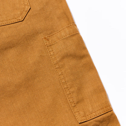 [LP-1179-OLV] Sulfur Dyed Herringbone Work Pants-Camel