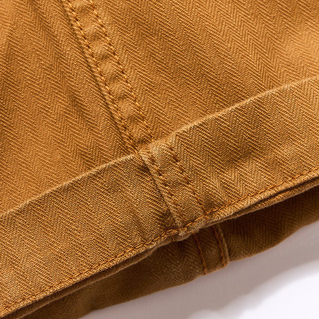 [LP-1179-OLV] Sulfur Dyed Herringbone Work Pants-Camel