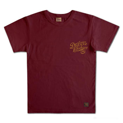 24SS デラックスウエア BRGM-00B10 デラックスウエアロゴデザイン BURGUNDY メンズ 半袖 プリント Tシャツ カットソー バックプリント