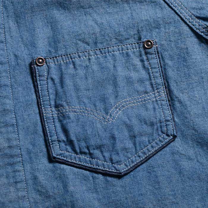 デラックスウエア 7644A DELUXE CHAMBRAY デラックス シャンブレー IND.GSP メンズ 長袖 シャンブレーシャツ