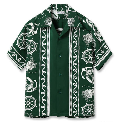 サンサーフ Lot No. SS39230 RAYON HAWAIIAN SHIRT “ALL ABOARD” グリーン メンズ レーヨン アロハシャツ