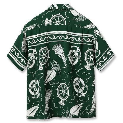 サンサーフ Lot No. SS39230 RAYON HAWAIIAN SHIRT “ALL ABOARD” グリーン メンズ レーヨン アロハシャツ