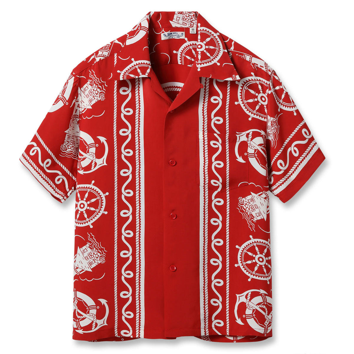 サンサーフ Lot No. SS39230 RAYON HAWAIIAN SHIRT “ALL ABOARD” レッド メンズ レーヨン アロハシャツ