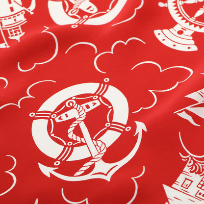 サンサーフ Lot No. SS39230 RAYON HAWAIIAN SHIRT “ALL ABOARD” レッド メンズ レーヨン アロハシャツ