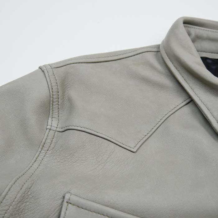 ファインクリークレザーアンドコー ACST001 Hank ハンク グレー メンズ レザー ウエスタンシャツ