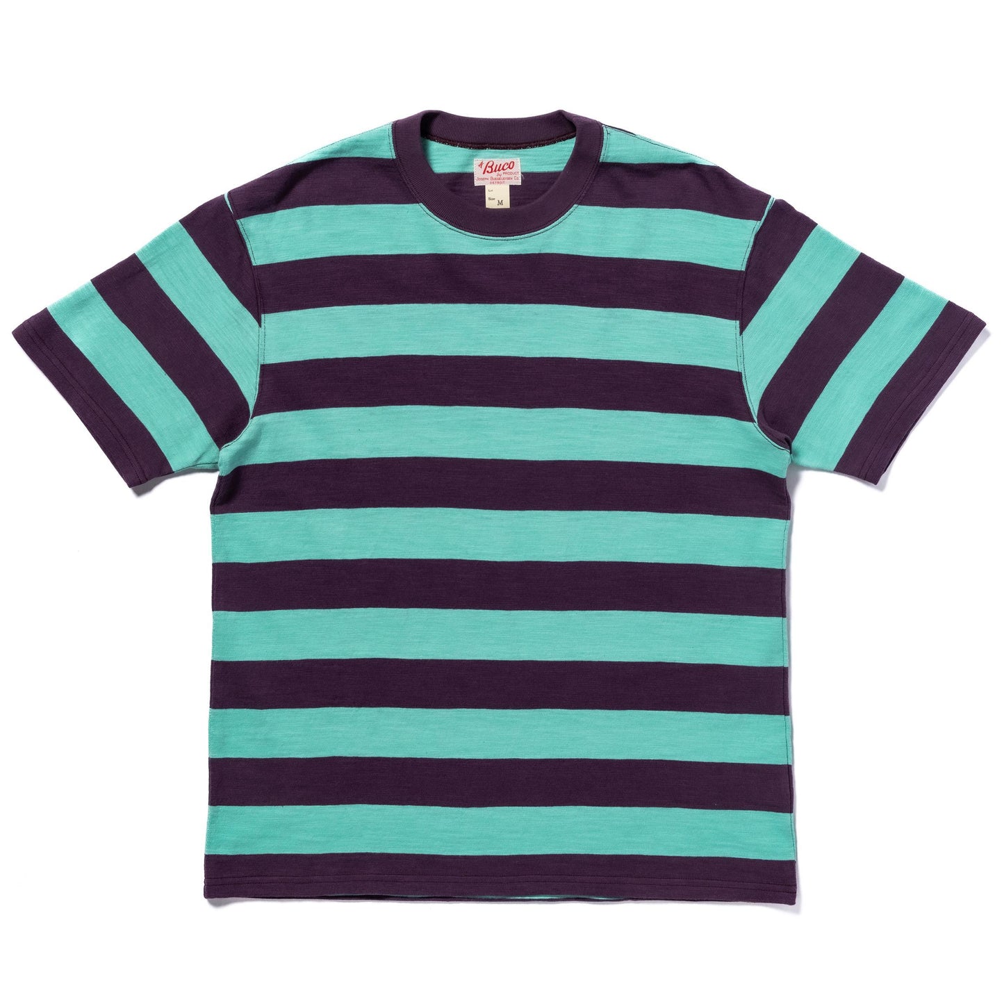 BUCO STRIPE TEE S/S:MINT×PURPLE