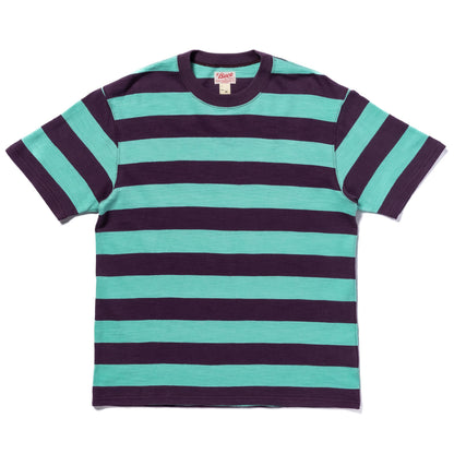 BUCO STRIPE TEE S/S:MINT×PURPLE
