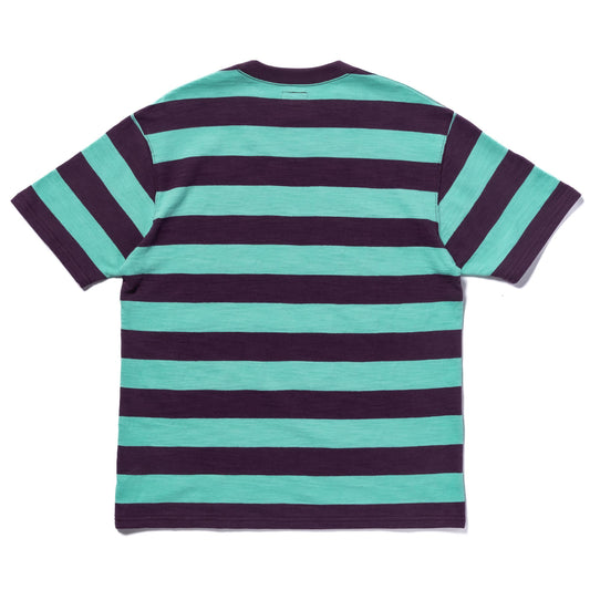 BUCO STRIPE TEE S/S:MINT×PURPLE