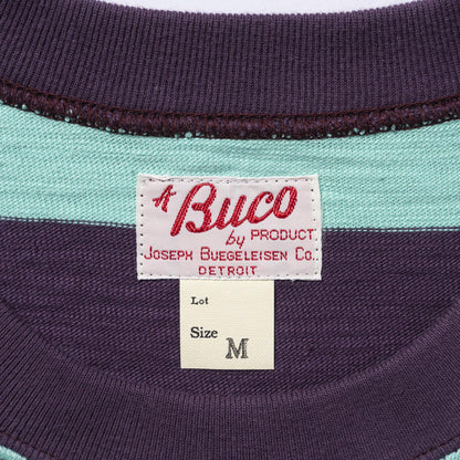 BUCO STRIPE TEE S/S:MINT×PURPLE