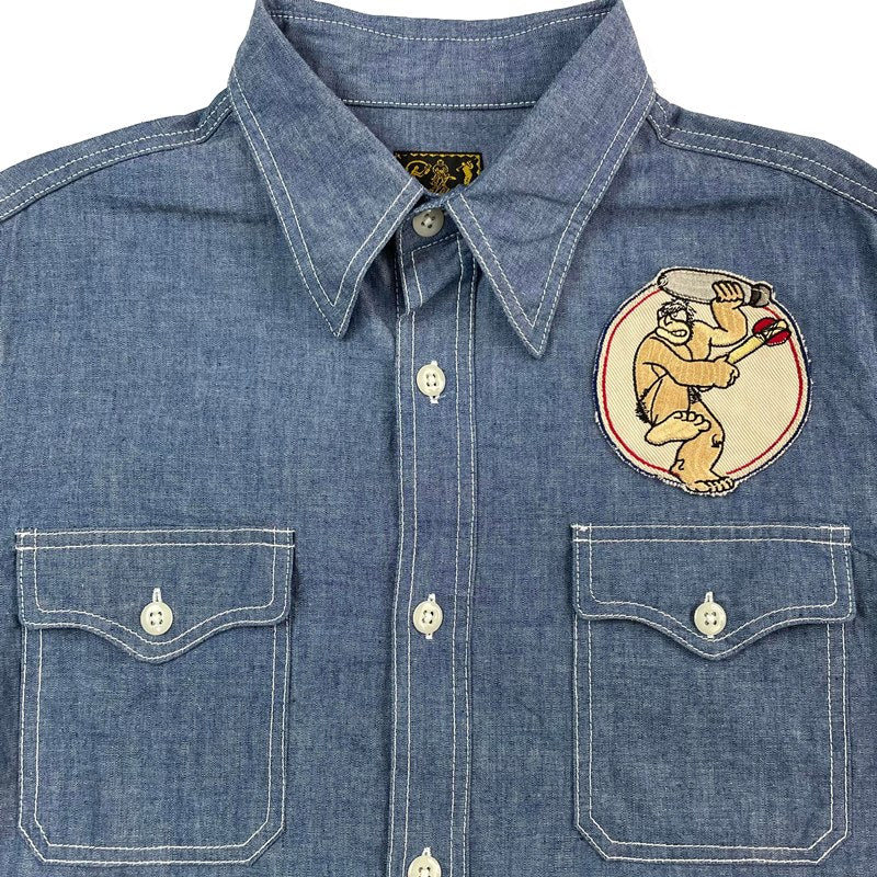 CHAMBRAY UTILITY SHIRTS: BLUE 25432