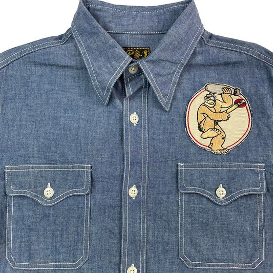 CHAMBRAY UTILITY SHIRTS: BLUE 25432