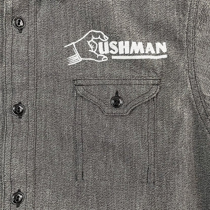 クッシュマン 25431 MIX CHAMBRAY WORK SHIRT ダークグレー メンズ 半袖 シャンブレー ワークシャツ