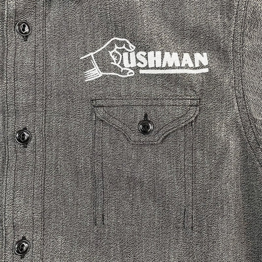 クッシュマン 25431 MIX CHAMBRAY WORK SHIRT ダークグレー メンズ 半袖 シャンブレー ワークシャツ