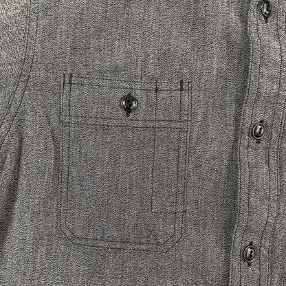 クッシュマン 25431 MIX CHAMBRAY WORK SHIRT ダークグレー メンズ 半袖 シャンブレー ワークシャツ