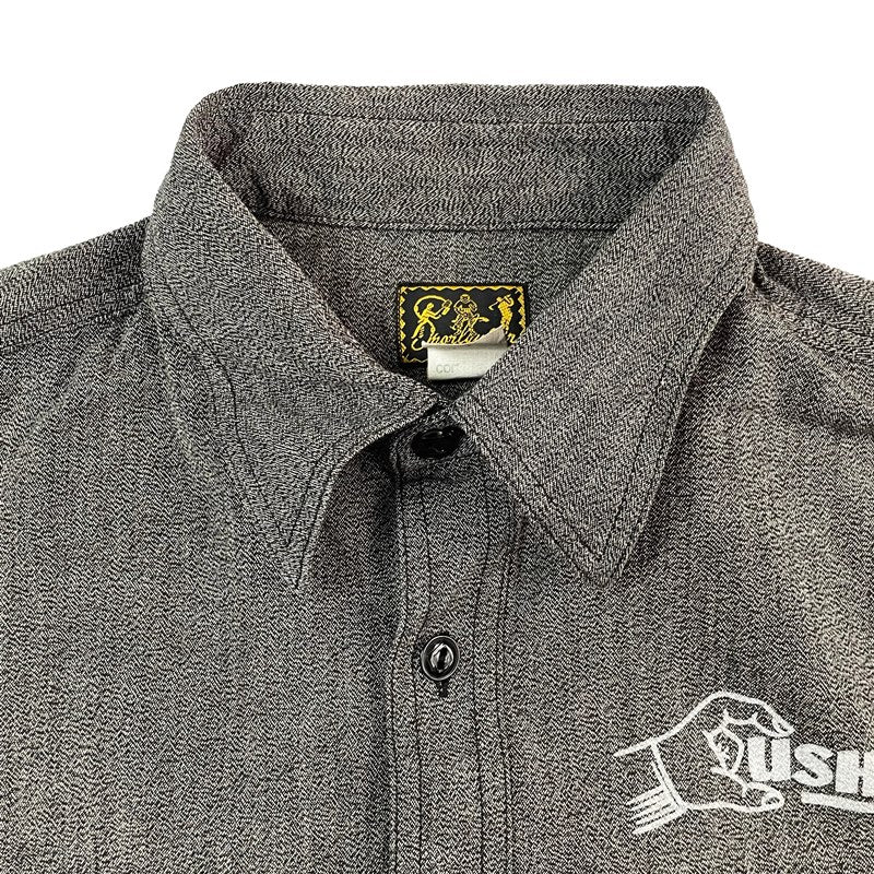 クッシュマン 25431 MIX CHAMBRAY WORK SHIRT ダークグレー メンズ 半袖 シャンブレー ワークシャツ